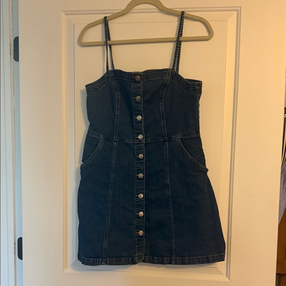 H&M Dark Blue Denim Mini Dress